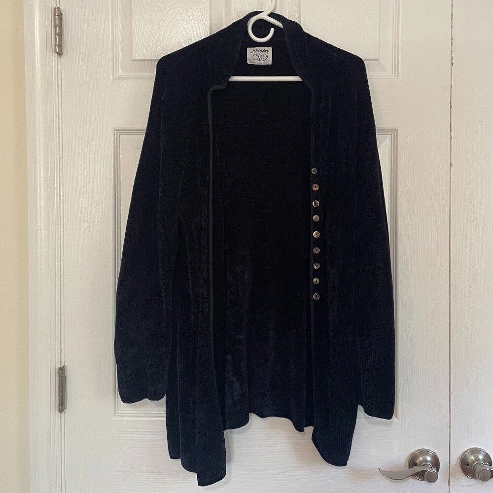 Margaret O'Leary Chenille Cardigan in Deep Navy